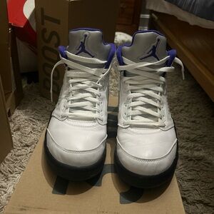 Nike White and Purple Men's Sneakers